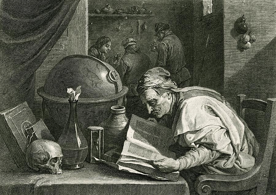 17th century alchemist artwork science photo library